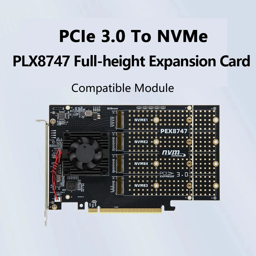 PLX8747 Quad M.2 NVMe PCIe 3.0 - Quad M.2 Nvme Pcie Bifurcation Card review and price