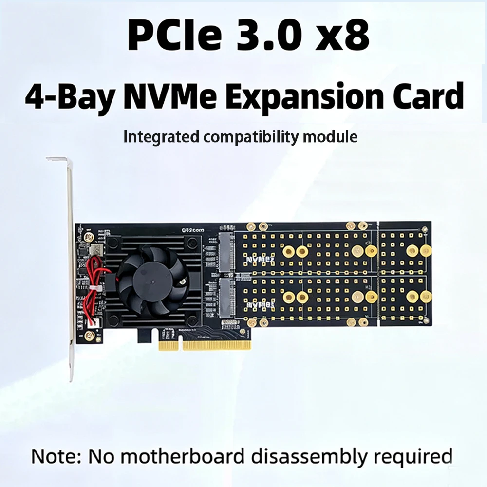 PLX8747 Quad M.2 NVMe PCIe 3.0 - Quad M.2 Nvme Pcie Bifurcation Card review and price