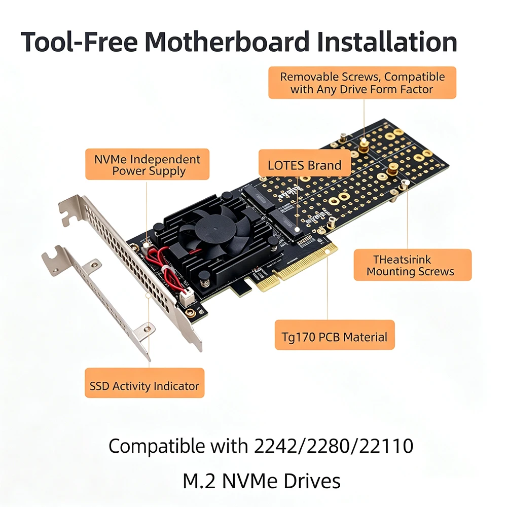 PLX8747 Quad M.2 NVMe PCIe 3.0 - Quad M.2 Nvme Pcie Bifurcation Card review and price