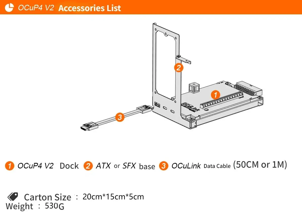 OCuP4V2 OCuLink GPU Dock w ReD - External Gpu Dock Pcie 4.0 Oculink review and price