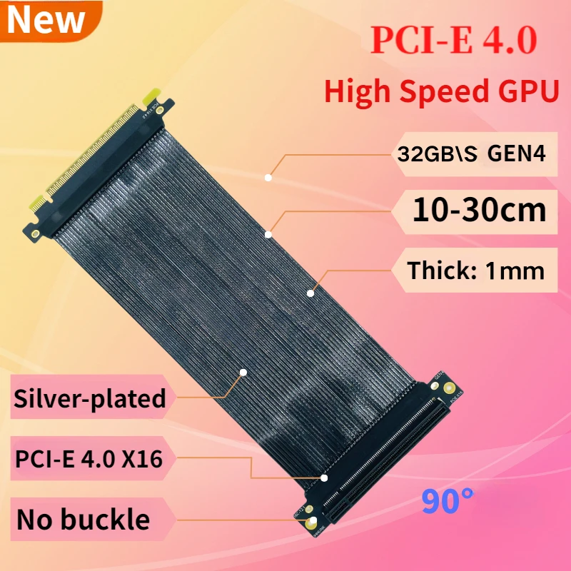 PCI-E 4.0 X16 Graphics Card Sh - Pcie 4.0 X16 Riser Cable 90 Degree review and price
