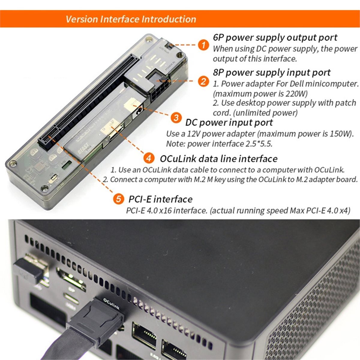 Promotion  OCuLink GPU Dock wi - External Gpu Dock Pcie 4.0 Oculink review and price