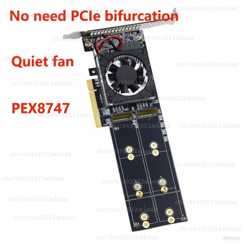 PEX8747 Chip PCIe 3.0 X8 Quad  - Quad M.2 Nvme Pcie Bifurcation Card review and price